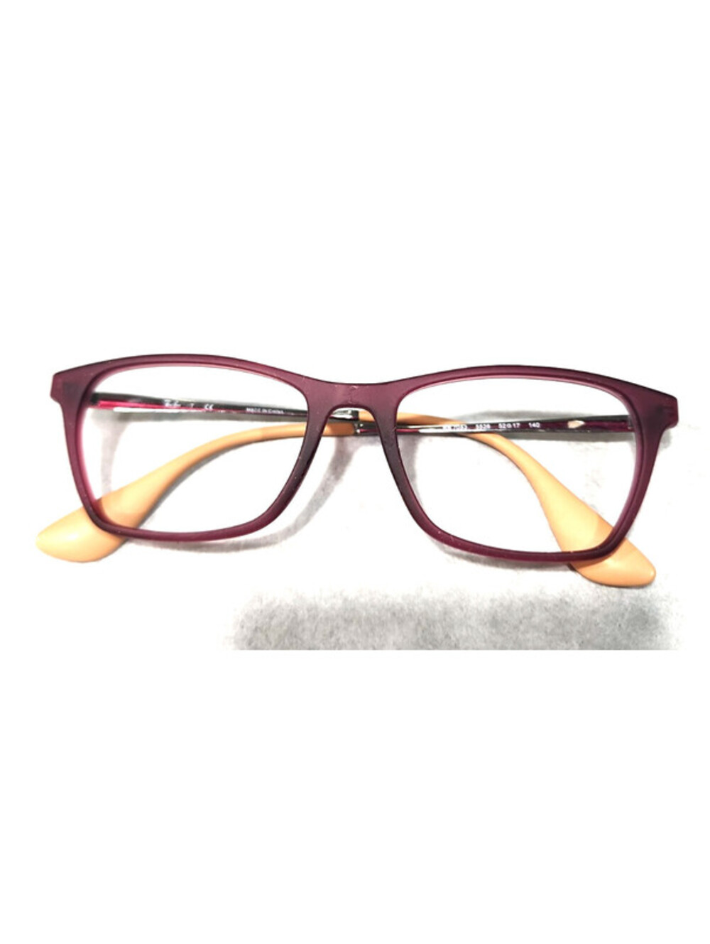 Ray Ban RB7053 5526 Reddish Purple Square Eyeglasses Frame 52-17 140